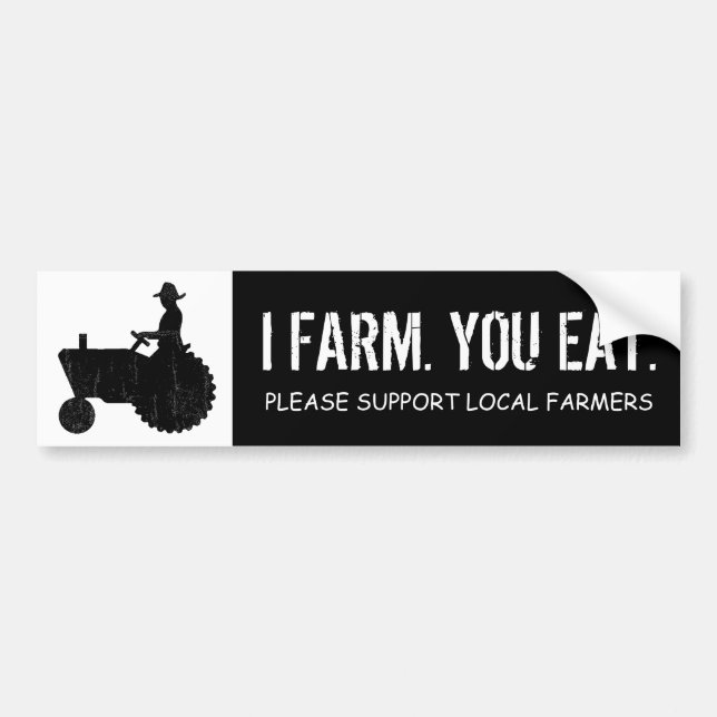 Slow Tractor  Funny Farmer  Chugga Luggin Bumper Sticker (Front)
