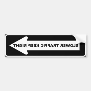 Slow Traffic Keep Right Arrow Bumper Sticker