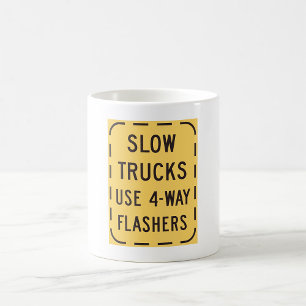 Slow Trucks Road Sign Coffee Mug