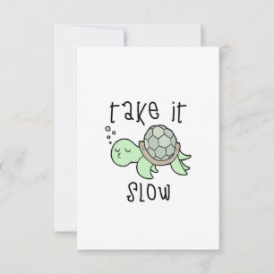 Slow Turtle Motivational Cute Gift Good Positivity Thank You Card