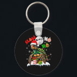 Slow Turtle Santa Laugh Christmas Sea Animals Love Key Ring<br><div class="desc">Slow Turtle Santa Laugh Christmas Sea Animals Lover Kids</div>