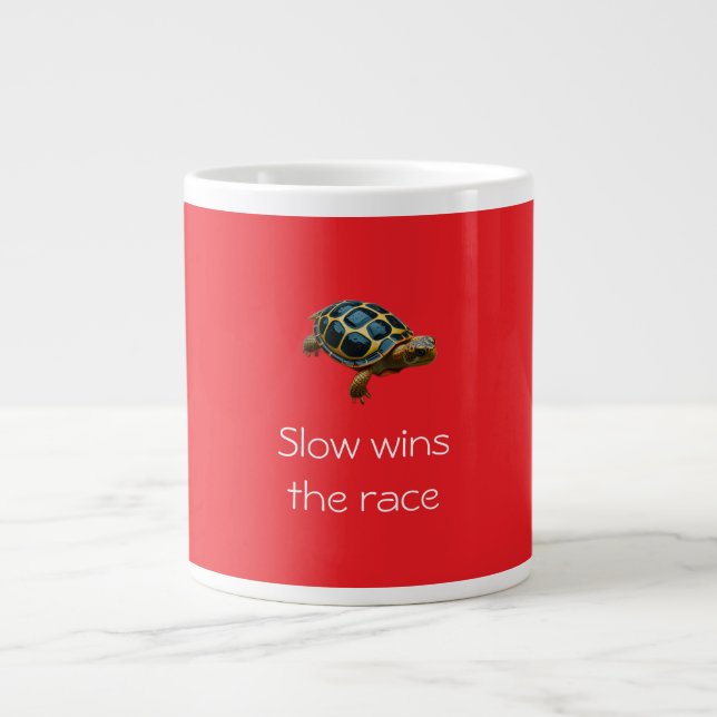 Slow Wins the Race Turtle Large Coffee Mug (Front)
