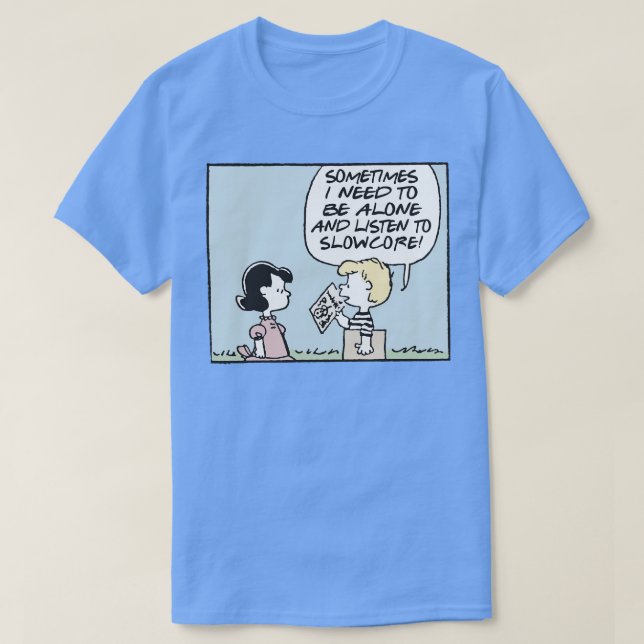 Slowcore Vinyl Record Fan Design T-Shirt (Design Front)