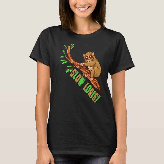 Slowloris Slow Loris Plumbloris Primate Monkey Ape T-Shirt (Front)