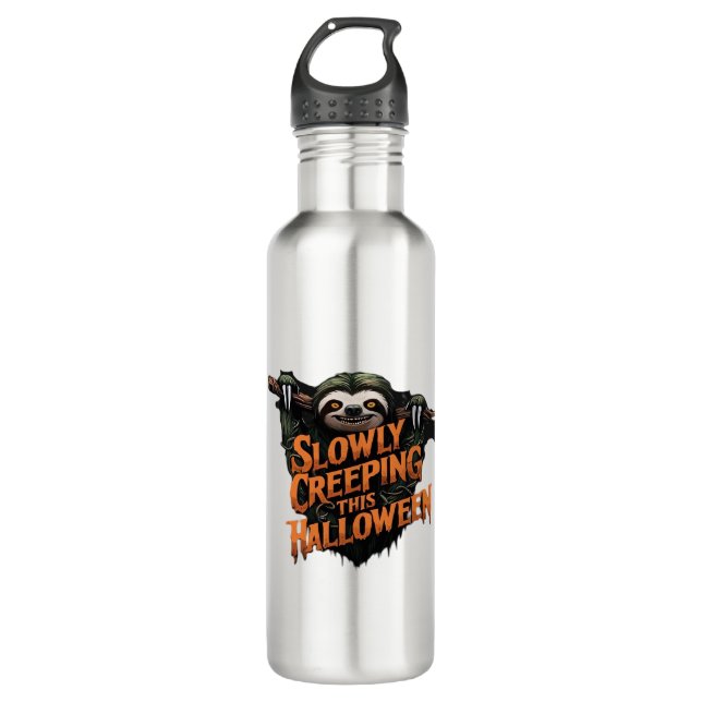 Slowly Creeping This Halloween - Creepy Sloth Clas 710 Ml Water Bottle (Front)