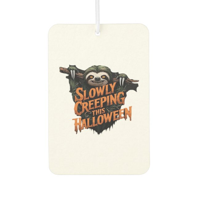 Slowly Creeping This Halloween - Creepy Sloth Clas Car Air Freshener (Front)
