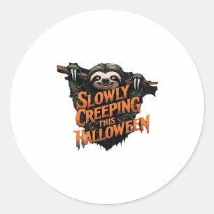 Slowly Creeping This Halloween - Creepy Sloth Clas Classic Round Sticker