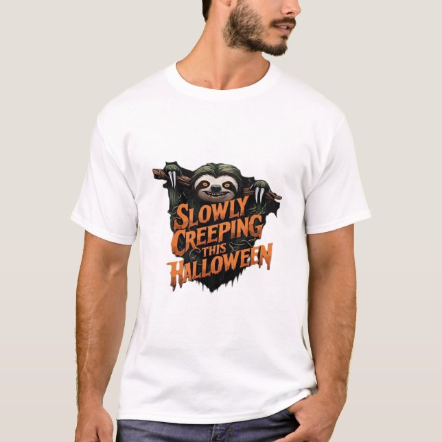 Slowly Creeping This Halloween - Creepy Sloth Clas T-Shirt (Front)
