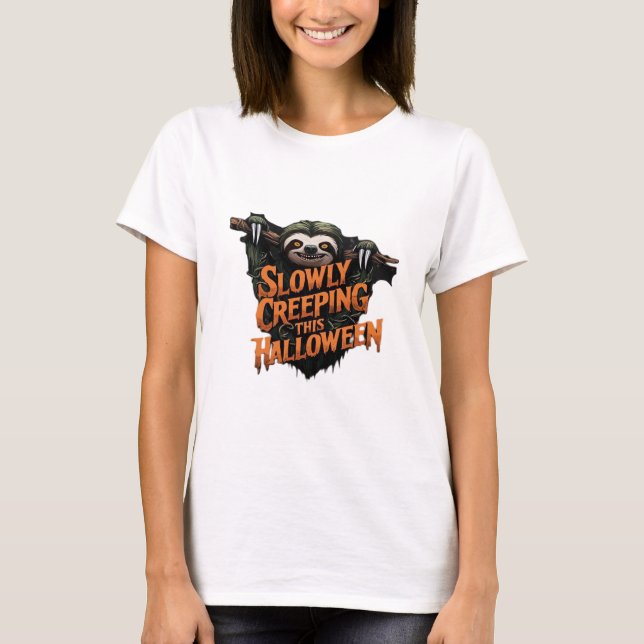 Slowly Creeping This Halloween - Creepy Sloth Clas T-Shirt (Front)