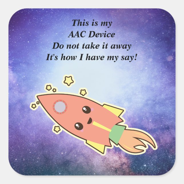 SLP AAC Aids - ALERT Stickers for Devices - Space (Front)