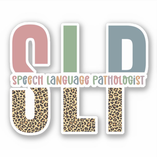 SLP cheetah print Speech language pathologist gift (Front)