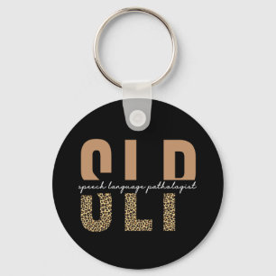 SLP cheetah print Speech language pathologist gift Key Ring
