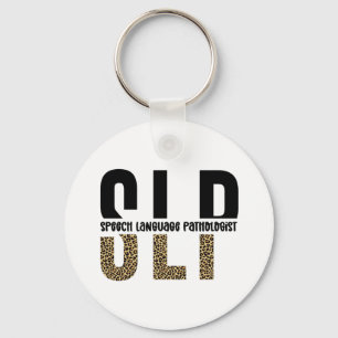 SLP cheetah print Speech language pathologist gift Key Ring