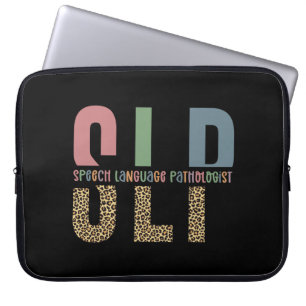 SLP cheetah print Speech language pathologist gift Laptop Sleeve