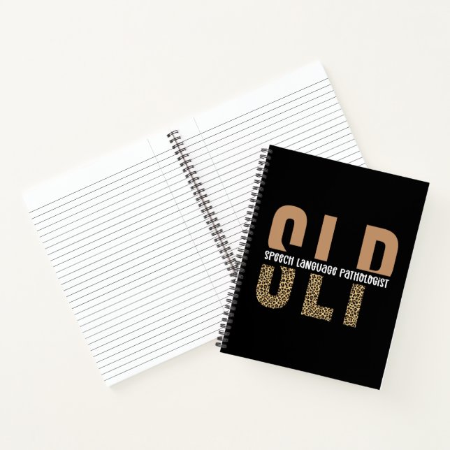 SLP cheetah print Speech language pathologist gift Notebook (Inside)