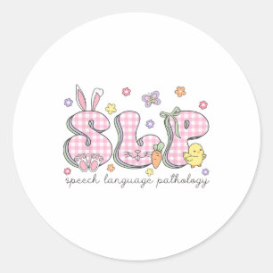 Slp Easter Speech Language Pathology Spring Speech Classic Round Sticker