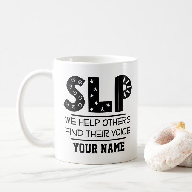SLP Gift for Speech Therapist Coffee Mug (With Donut)