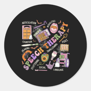 Slp Halloween Shirt Speech Therapy Halloween Cute  Classic Round Sticker