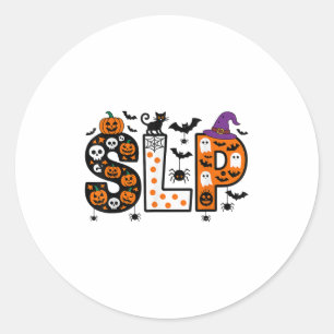 Slp Halloween Speech Language Pathologist _1  Classic Round Sticker