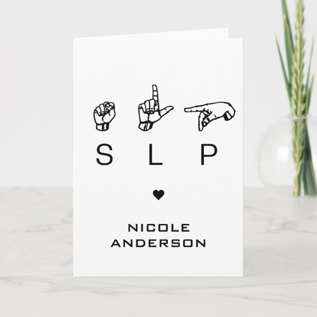 SLP Speech Language Pathologist ASL  Card (Front)