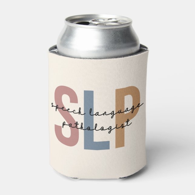 SLP Speech Language Pathologist Retro Can Cooler (Can Front)