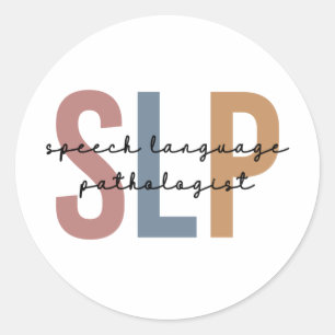 SLP Speech Language Pathologist Retro Classic Round Sticker