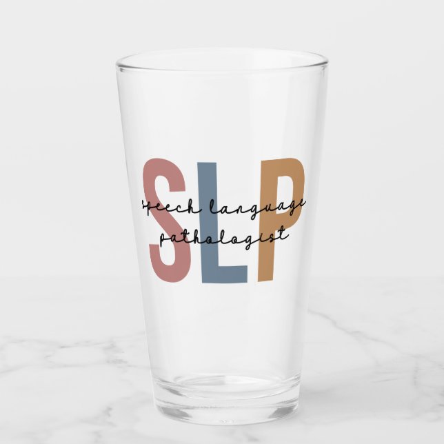 SLP Speech Language Pathologist Retro Glass (Front)