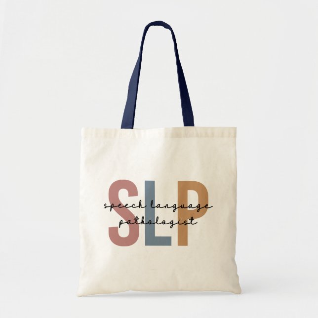 SLP Speech Language Pathologist Retro Tote Bag (Front)