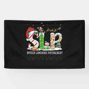 SLP Speech Language Pathologist Santa Christmas Banner