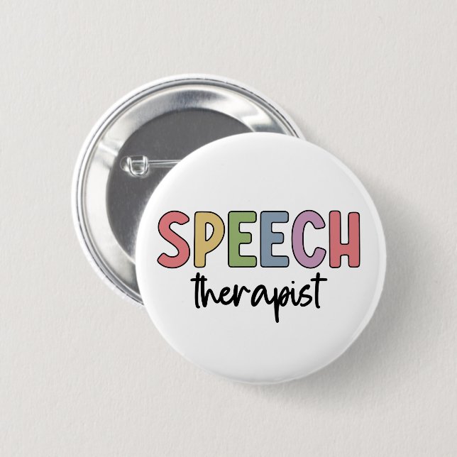 SLP Speech Pathologist Speech Therapist 6 Cm Round Badge (Front & Back)