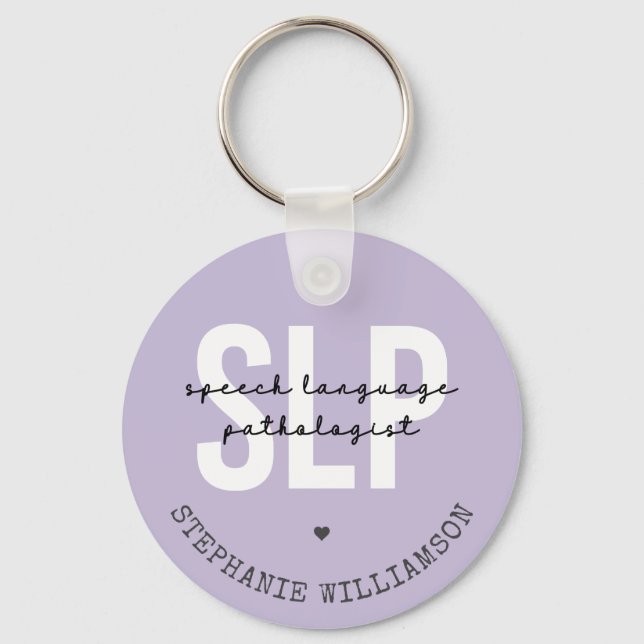SLP Speech Pathologist Speech Therapist Key Ring (Front)
