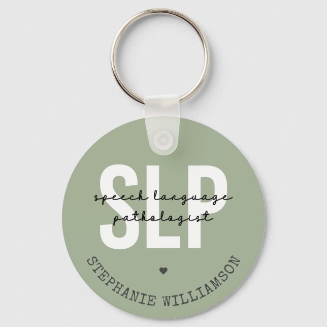 SLP Speech Pathologist Speech Therapist Key Ring (Front)