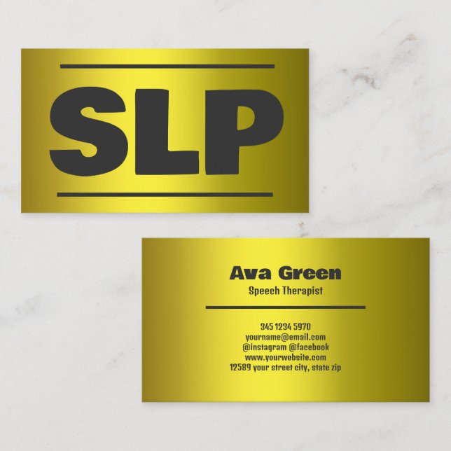 SLP Speech Specialist Business Card (Front/Back)