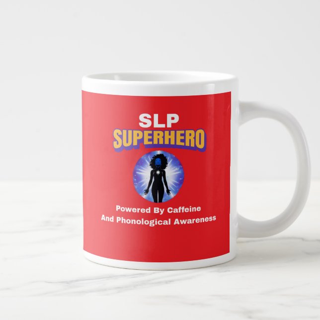 SLP Superhero Powered By Caffeine and Phono... Large Coffee Mug (Right)