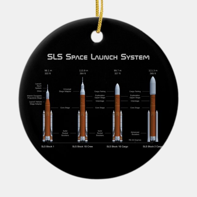 SLS Space Launch System Ceramic Tree Decoration (Front)