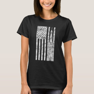 SLS Space Launch System Rocket Vintage American Fl T-Shirt