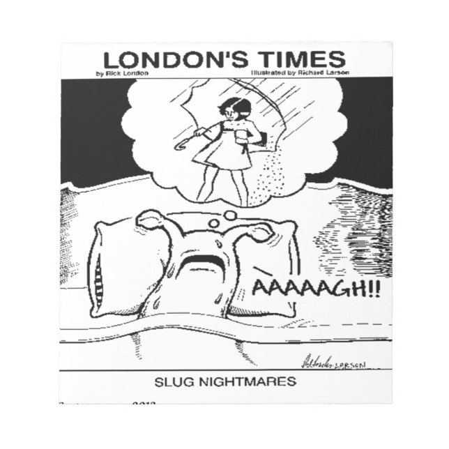 Slug Nightmares Funny Notepad (Front)