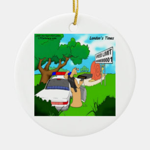 Slug Traffic Cop Funny Ceramic Tree Decoration