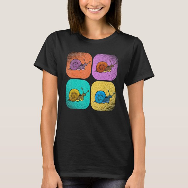Sluggish Garden Animal Slug Gastropod Pop Art Snai T-Shirt (Front)