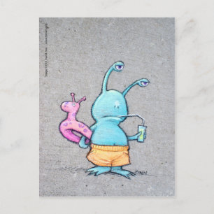 sluggo at the beach postcard
