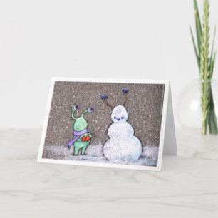sluggo's snowman holiday card