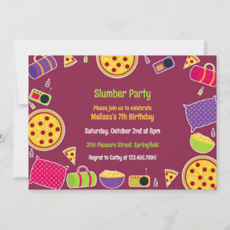 Slumber Birthday Party Flat Invitation