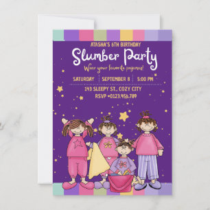Slumber Birthday Party Folded Invitation