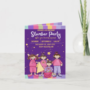 Slumber Birthday Party Folded Invitation
