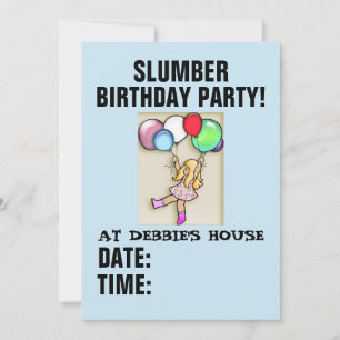 SLUMBER BIRTHDAY PARTY INVITATIONS