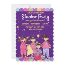 Slumber Birthday Party with Friends  Invitation