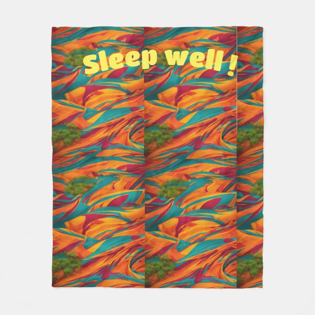 "Slumber Brushstrokes: Fleece Blanket  (Front)