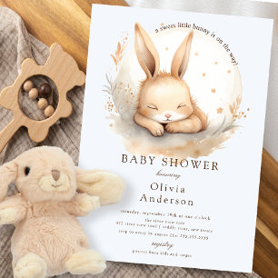 Slumber Bunny Boys Baby Shower Invitation
