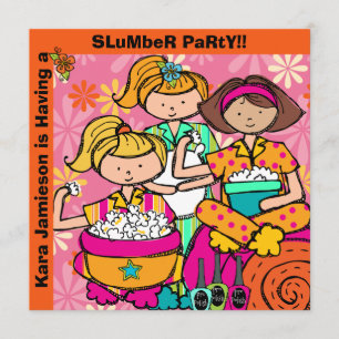 Slumber Party Birthday Customised Invites