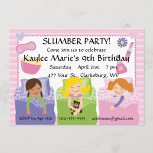 Slumber Party Birthday Invitation